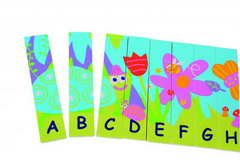 Puzzle-uri educative - Puzzle din lemn pentru invatarea alfabetului